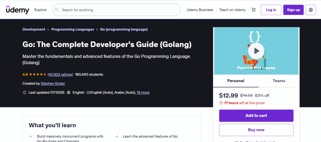 The Complete Developer's Guide (Golang) by Stephen Grider