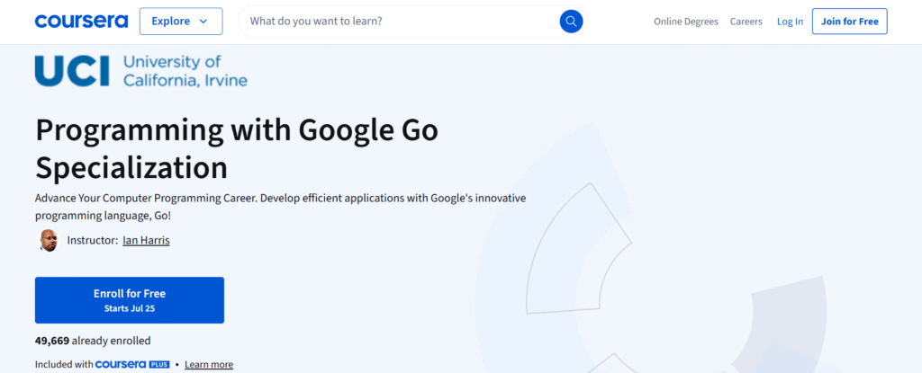 Programming with Google Go Specialization by UC Irvine